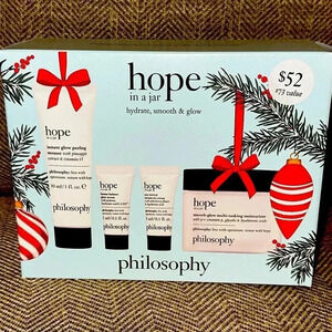 NWT Philosophy hope in a jar hydrate smooth & glow 4pc set skincare SEALED BOX